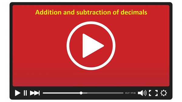 Addition And Subtraction Of Decimal Numbers