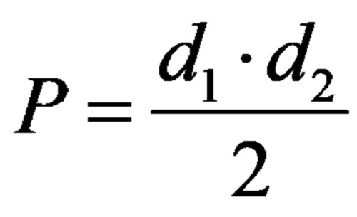 Area with its diagonals