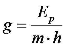 Formula for calculating ground acceleration through energy, mass and height