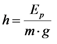 Formula for calculating height through energy, mass and ground acceleration