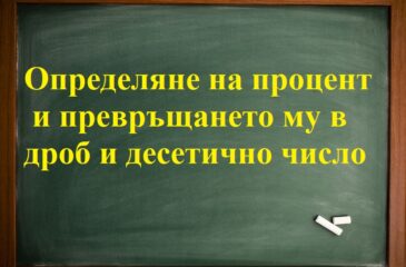 Определяне процент и превръщането му в дроб и десетично число