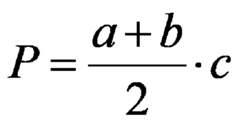 Формула за площта на правоъгълен трапец